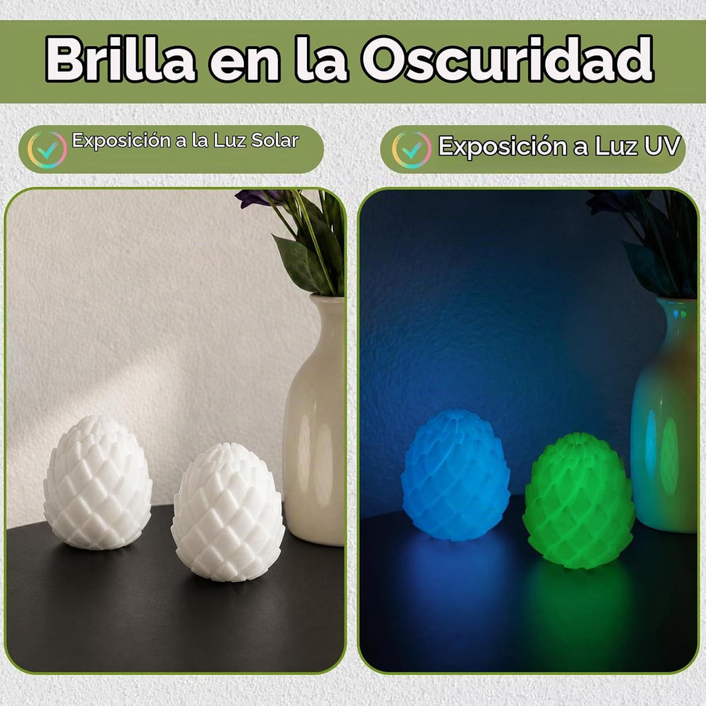 12 piezas de mini huevos de dragón con forma de giro, impresos en 3D para
