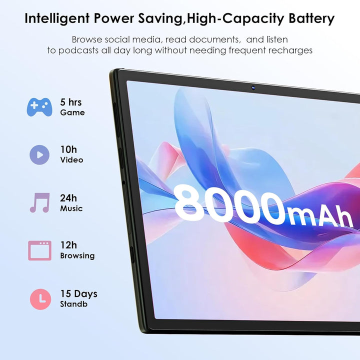 Tablet Android 15 2026, tableta de 10.1 pulgadas con funda a prueba...