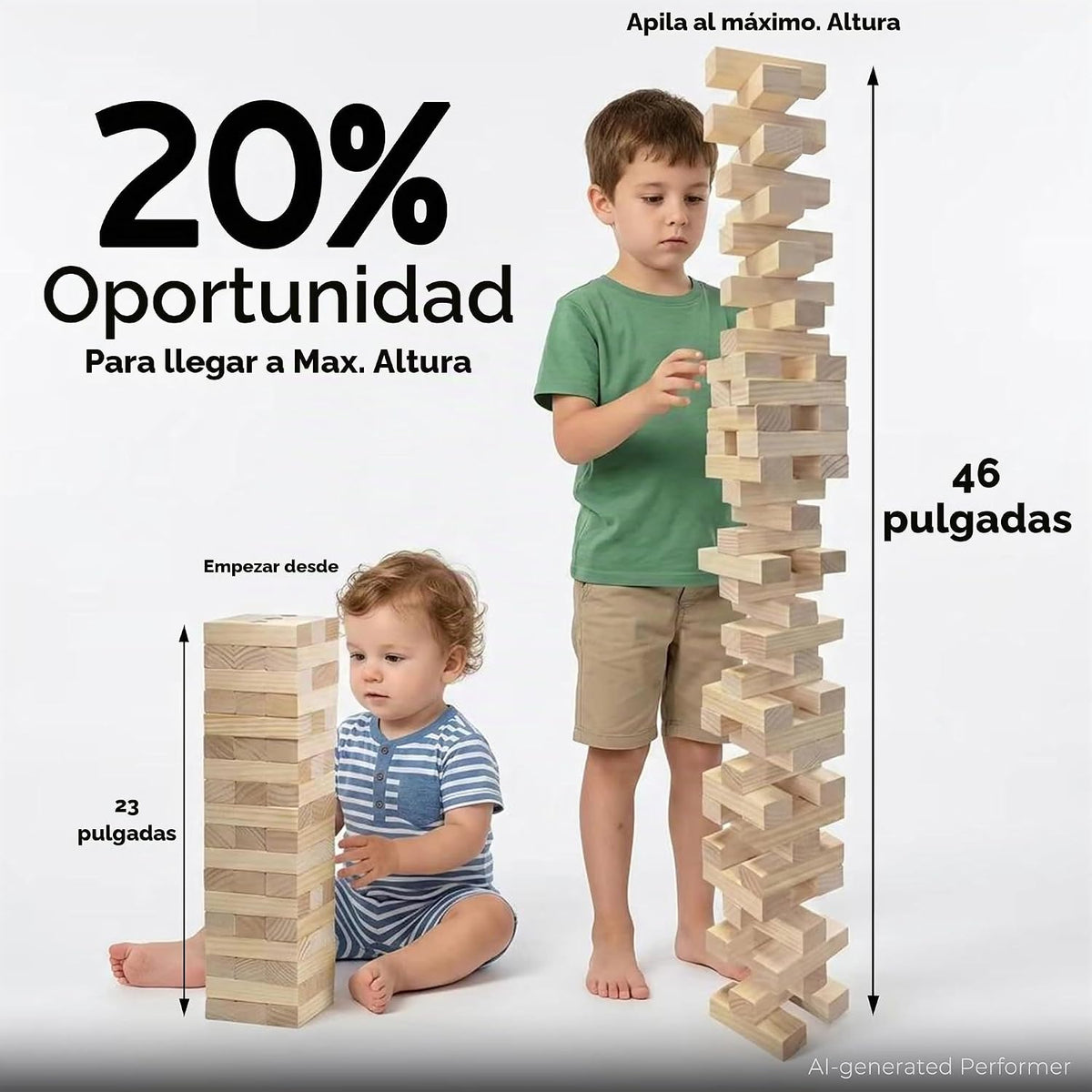 SPORT BEATS Juegos al aire libre Torre de madera grande Apilamiento Juego