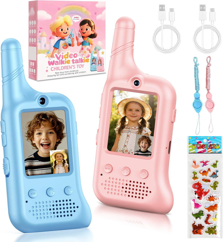 Paquete de 2 walkie talkies de video para niños, Walkie Talkies rec...