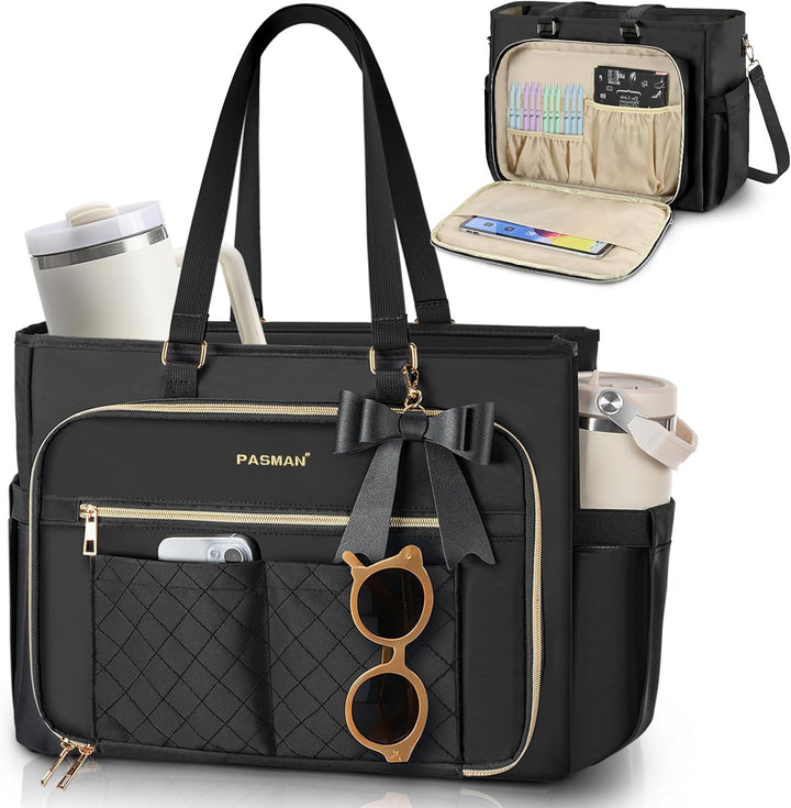 PASMAN Bolsa de mano para profesores para mujer, bolsa estructurada...