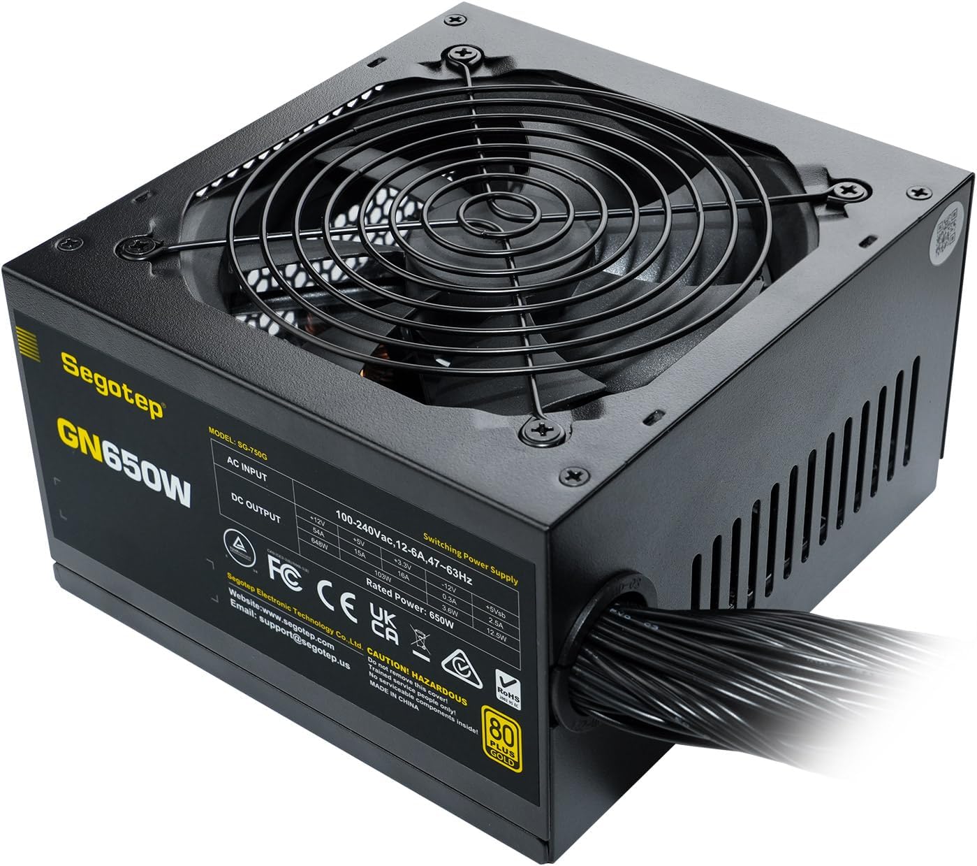 Segotep 650W 80 Plus Gold Certificado No Modular ATX Fuente de Alim...