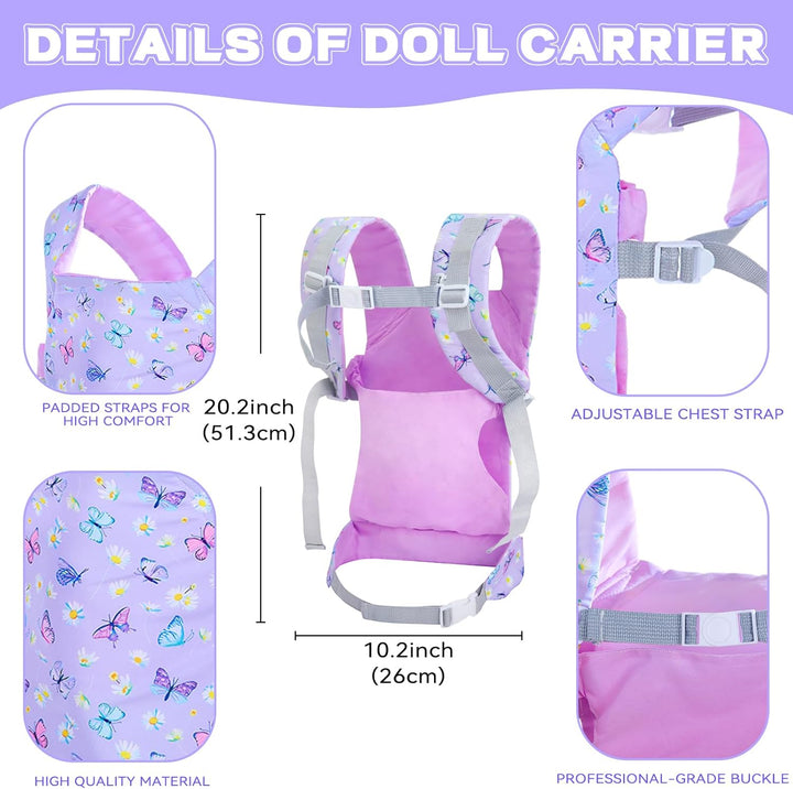 18INDC Portabebés para Muñecas de Bebé con Accesorios para Muñecas...