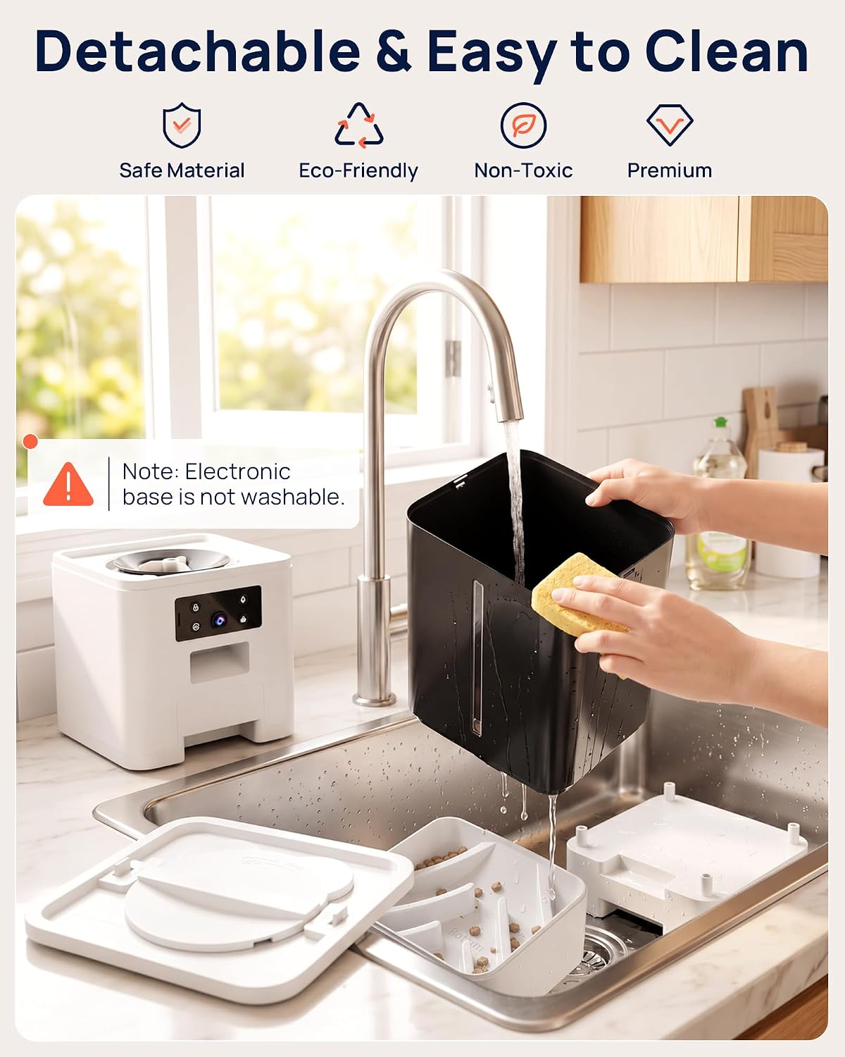 Comedero automático de 15 L para razas grandes con cuenco de alimentación lenta para dieta saludable