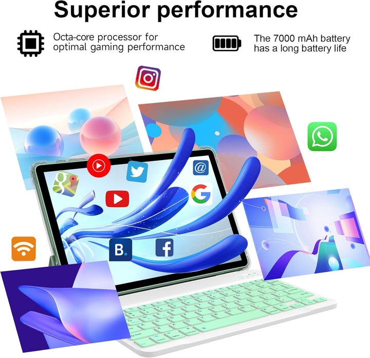 Tablet 11 pulgadas 18 GB (6 GB+12 GB expandir) RAM, 64 GB ROM compa...