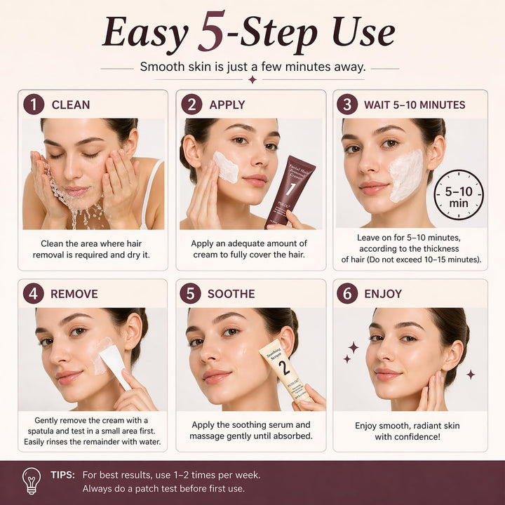 Kit de depilación facial suave para mujeres \u2013 Removedor de vel...