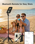 Anillo de luz magnético con soporte y clip para teléfono, trípode de 62 pulgadas para iPhone con luz, trípode de teléfono de 6000 mAh con luz para grabación de video, TikTok, YouTube, Vlogging, selfies, CRI>95