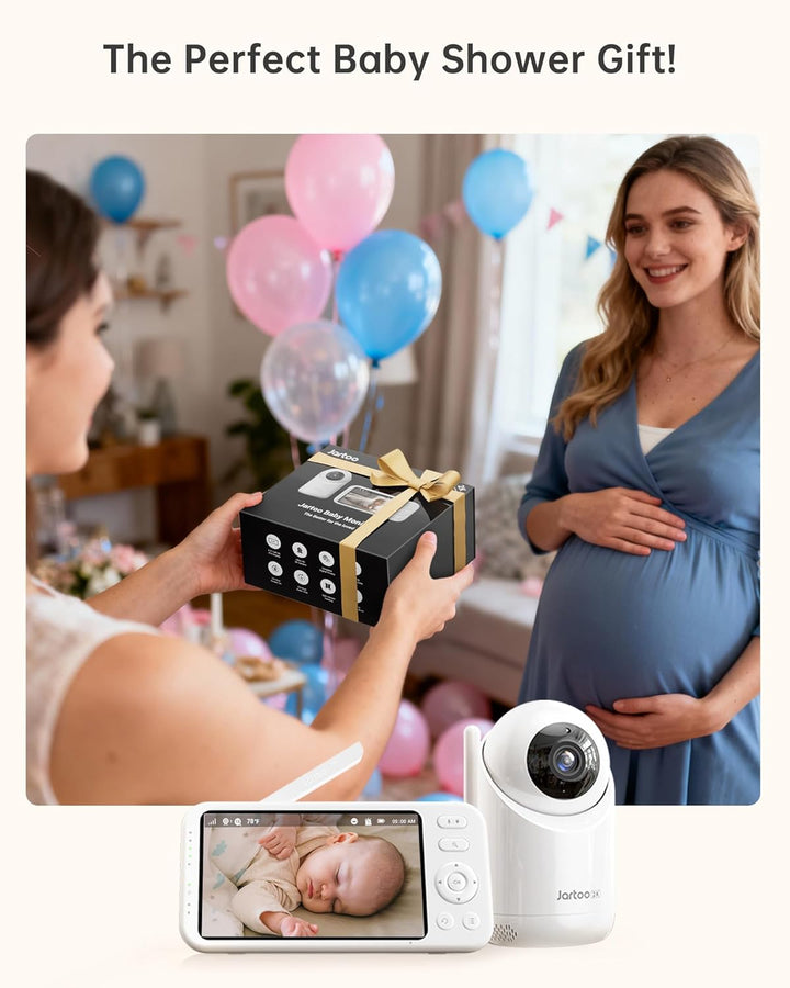 Jartoo Monitor de bebé sin WiFi con soporte de suelo, monitor de ví...