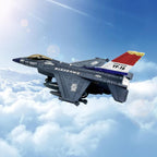 Fighter Jet Toy F-16 Jets de juguete para niños, avión militar del ejército de la fuerza aérea, juguete de caza de metal fundido a presión con luces y sonidos de efecto rociador para niños y