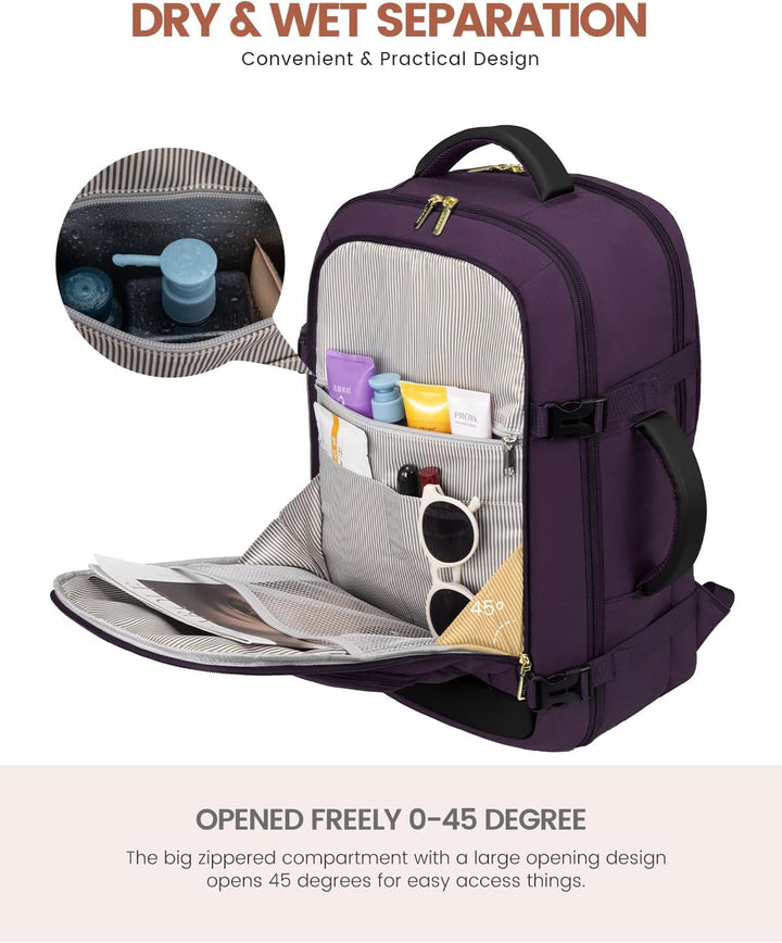 LOVEVOOK Mochila de viaje de mano para mujer, aprobada para vuelos,...