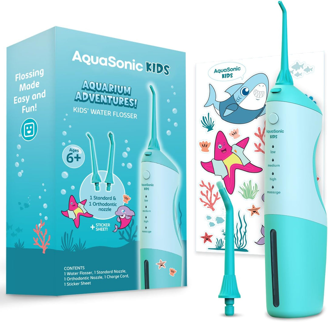 AquaSonic Hilo Dental para Niños para Edades de 6+ | Boquilla Están...