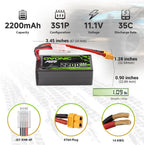 OVONIC 3s - Batería Lipo 35C (estallido 70C) 2200mAh 11.1V Lipo bat...