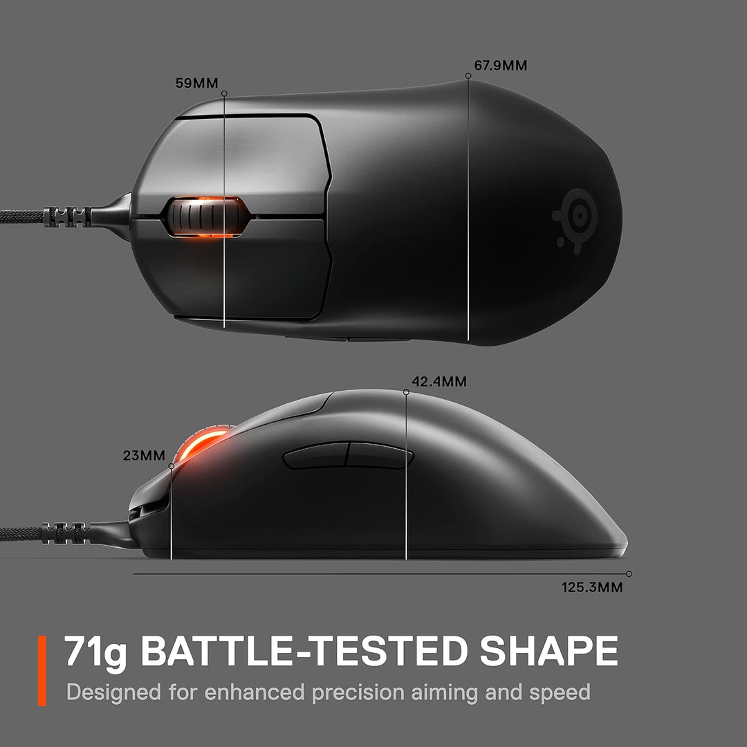 SteelSeries Prime mouse para videojuegos FPS, 18,000 CPI, sensor óp...