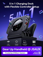 JSAUX 5-en-1 carga Dock para interruptor 2 Pro Controller & interruptor 1/2 JoyPads