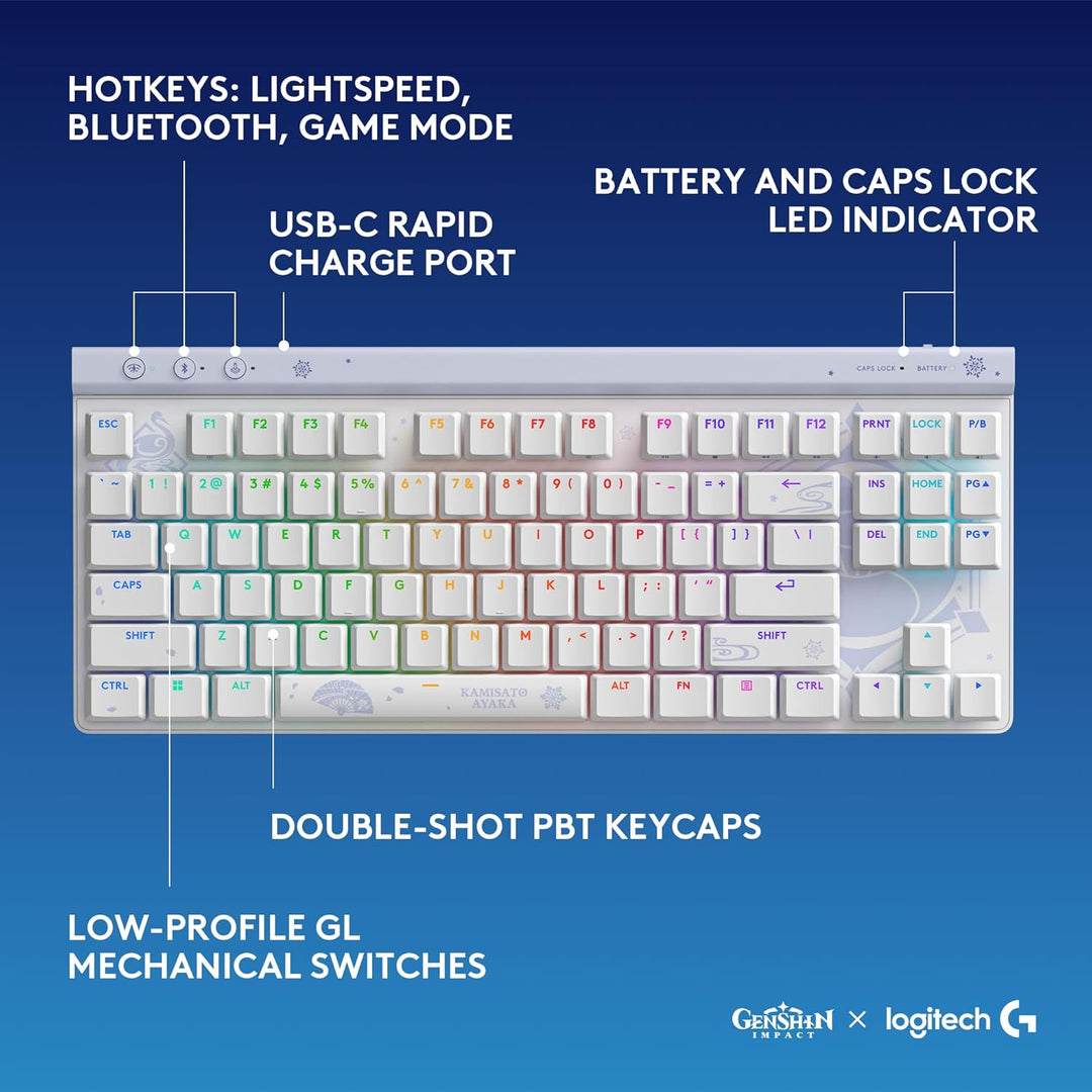 Logitech G515 Teclado inalámbrico para juegos TKL, perfil bajo, edi...