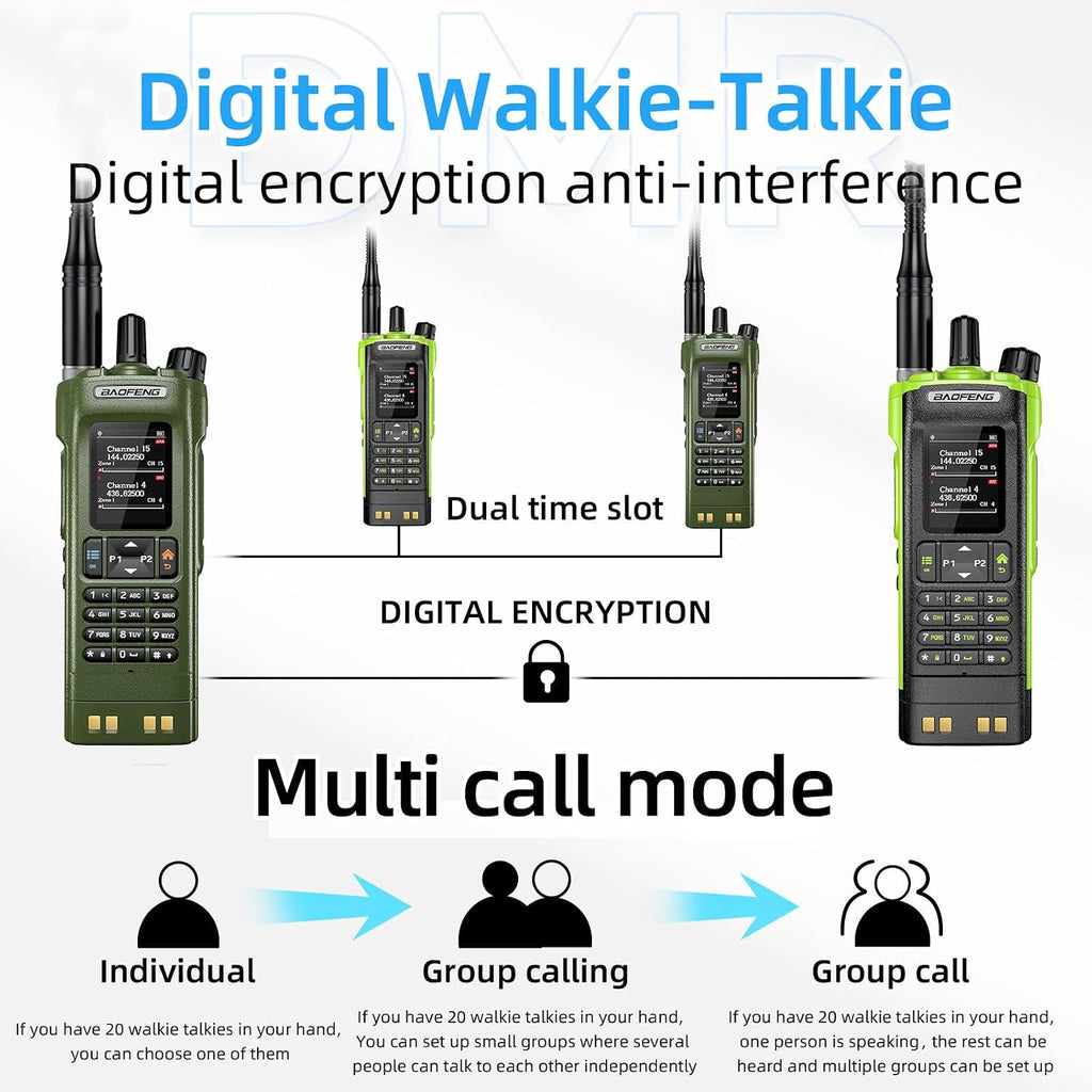 BAOFENG DM32 DM-32UV DMR Radio,Walkie Talkies de largo alcance,Radio de