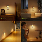 AUVON Luz nocturna enchufable, sensor de movimiento y sensor de atardecer a