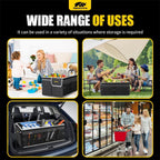MIKKUPPA Organizador de maletero para automóvil - Organizador plegable de 65 litros con tapa, almacenamiento resistente para SUV, automóvil, camioneta con correas ajustables y parte inferior