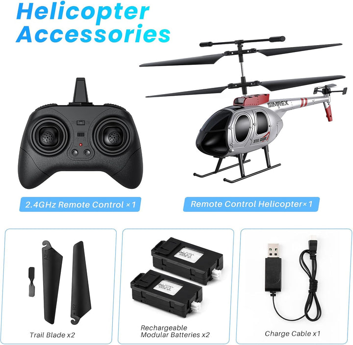 SIMREX Helicóptero RC, Juguete de Helicóptero a Control Remoto para...