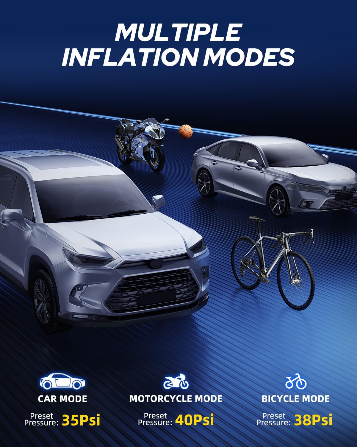 AUTOONE - Compresor de aire portátil para inflador de neumáticos, b...