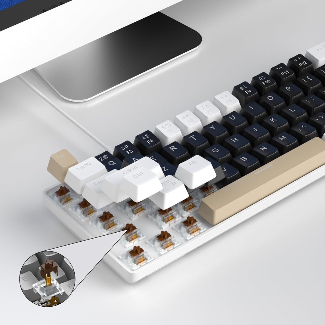MageGee Teclado mecánico portátil 60% para juegos, MK-Box con retro...