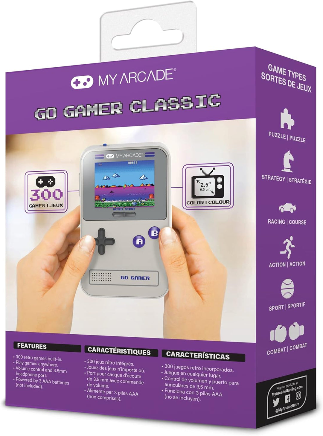 My Arcade Go Gamer Classic-Purple: consola electrónica portátil con...