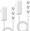 Extensor de toma de corriente LIDER Flat-Face, 3 receptáculos, cable de 3 ft, 1625W, ultra delgado