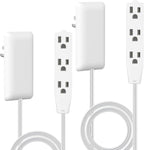 Extensor de toma de corriente LIDER Flat-Face, 3 receptáculos, cable de 3 ft, 1625W, ultra delgado