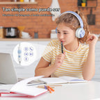 Audífonos AILIHEN para Niños para Escuela, con Cable 3.5 mm y Micrófono para Adolescentes, Violeta