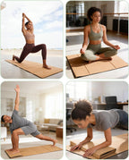 Rocalt Esterilla de yoga plegable de corcho, 0.197 in, antideslizante, 69 x