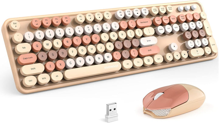 KNOWSQT - Combo de teclado y mouse inalámbrico - Teclados de tamaño...