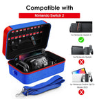 ivoler Maletín de Transporte y Almacenamiento para Nintendo Switch 2 2025 Todo en Uno Casos Rojo+Azul