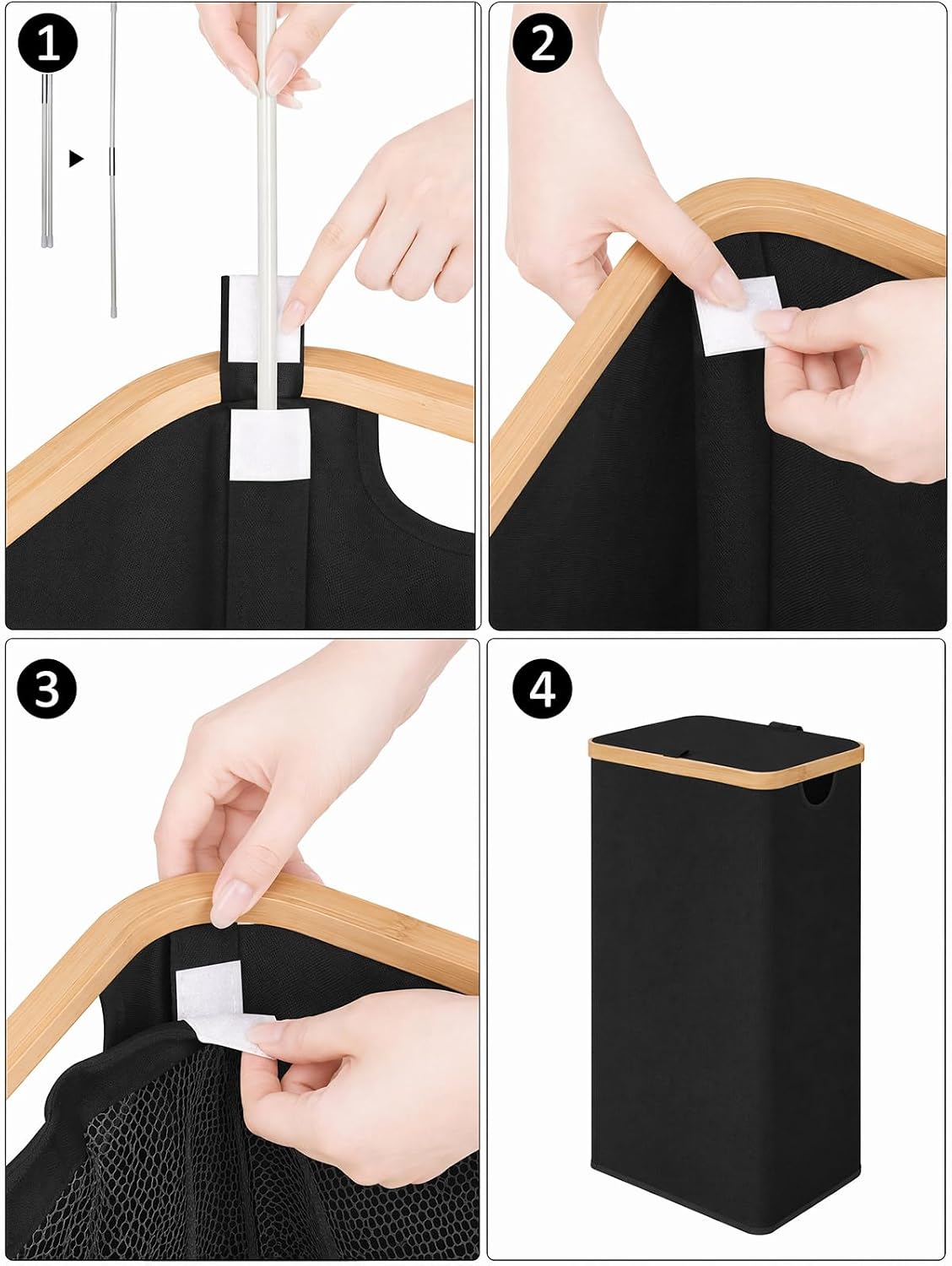 IEGrow Cesta de lavandería con tapa,Cesta de lavandería de 110L con bolsas