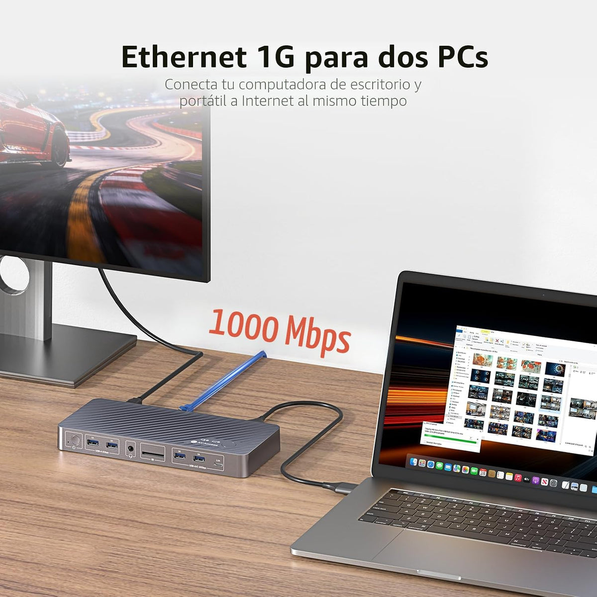 Estación de acoplamiento para conmutador KVM de acceso AV para MacB...