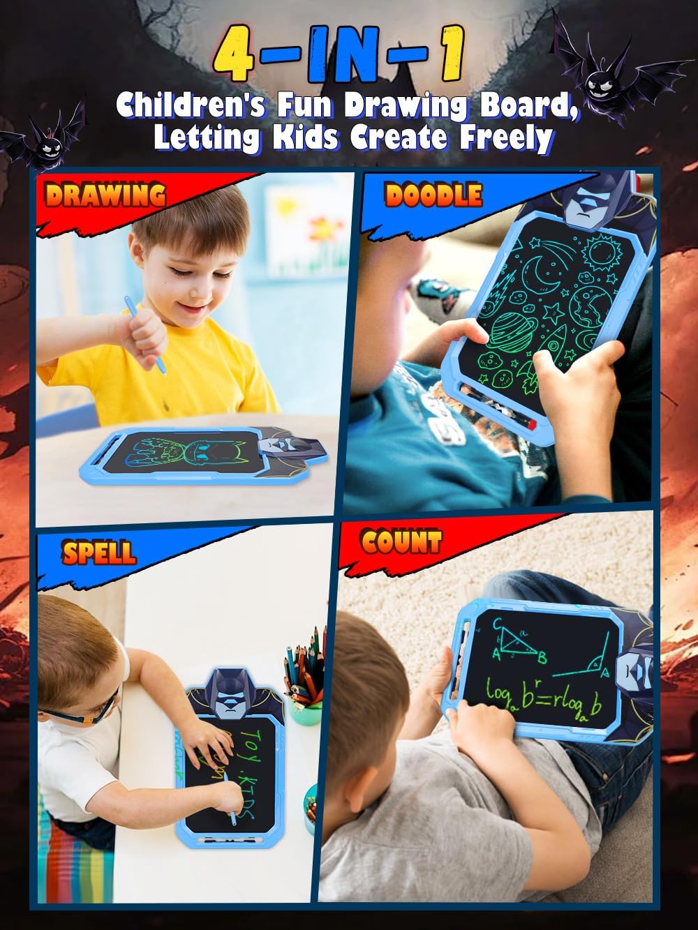 Fullware - Tableta de escritura LCD para niños de 10 pulgadas Bat H...