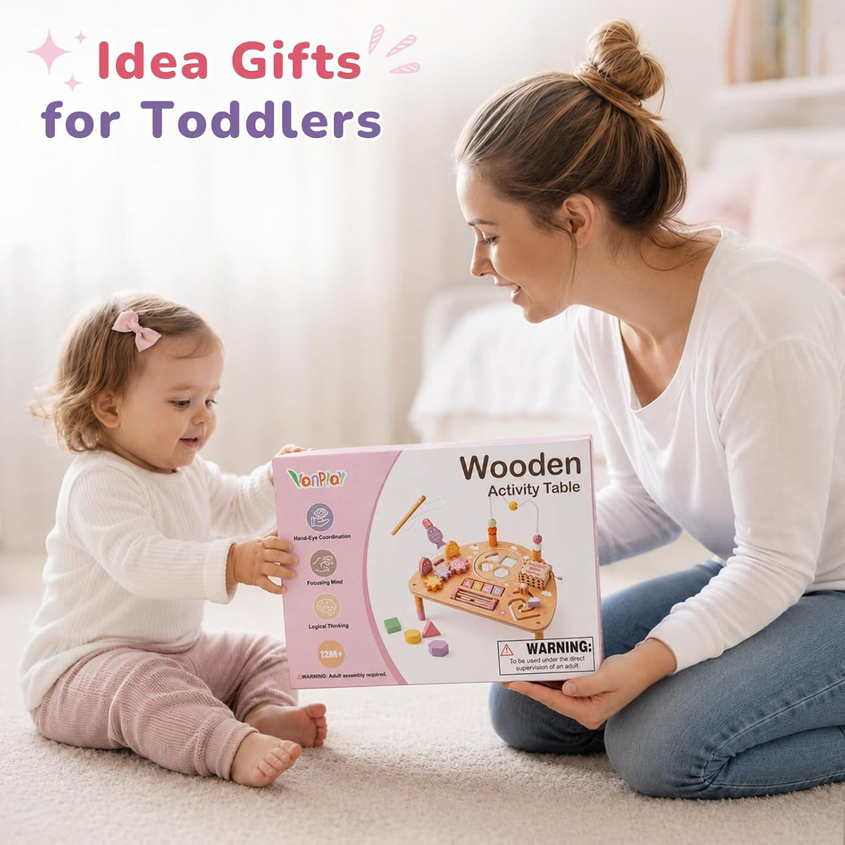 Vanplay Juguetes Montessori para regalo de niña de 1 a 2 años, primer