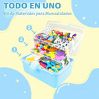 3000 piezas de suministros de arte y manualidades para niños, kits de manualidades con limpiapipas, suministros de manualidades, todo en caja de manualidades de 3 capas, manualidades DIY para niños de