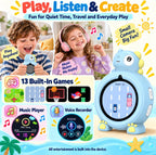 Cámara para niños con juegos, pantalla táctil, mini cámara digital de juguetes para niños, foto y video de doble lente, 13 juegos integrados, 19 marcos de fotos, pantalla de 1.48 pulgadas