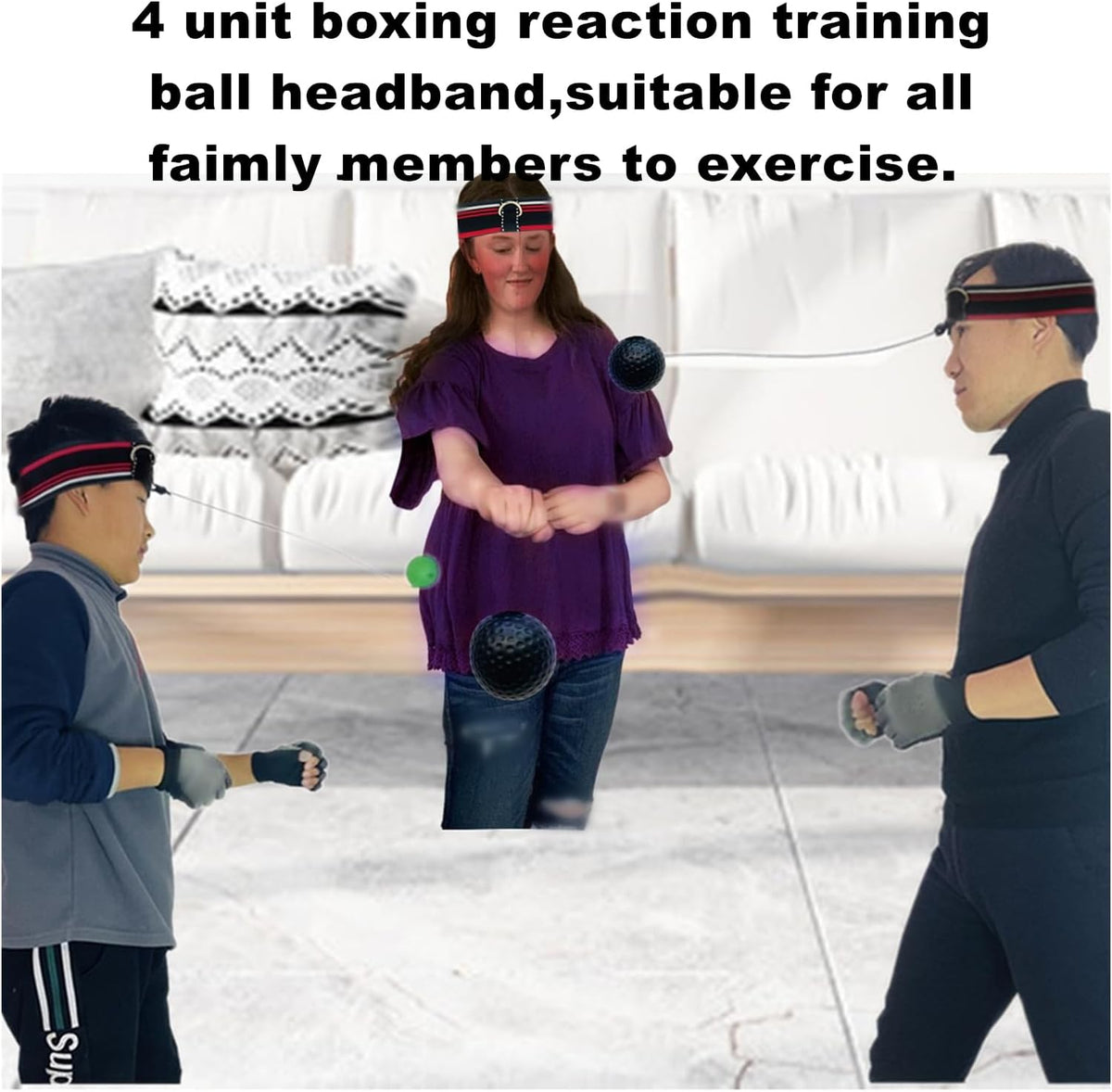 KANGHUANG Reflex Balls - Juego de diadema de boxeo para