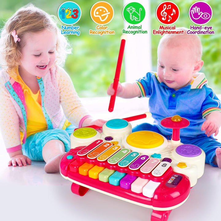 AugToy 3 en 1 juguetes musicales para niños pequeños de 1 a 3 años,...