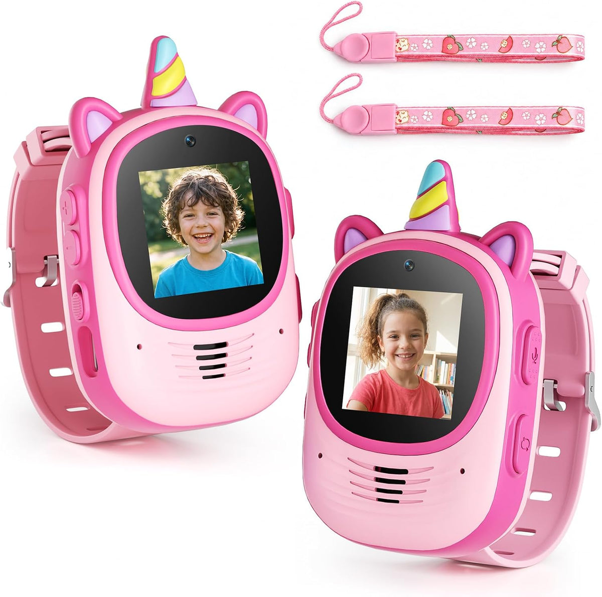 Walkie Talkies de video para niños, paquete de 2 con diseño desgastado en