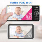 VTech Smart WiFi Video Baby Monitor, pantalla HD de 5.5 pulgadas: Smart HD
