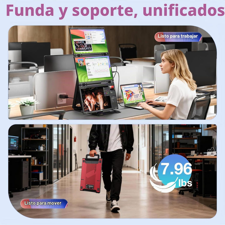 Extensión de Pantalla Cuádruple para Laptop, Monitor Triple FHD de...