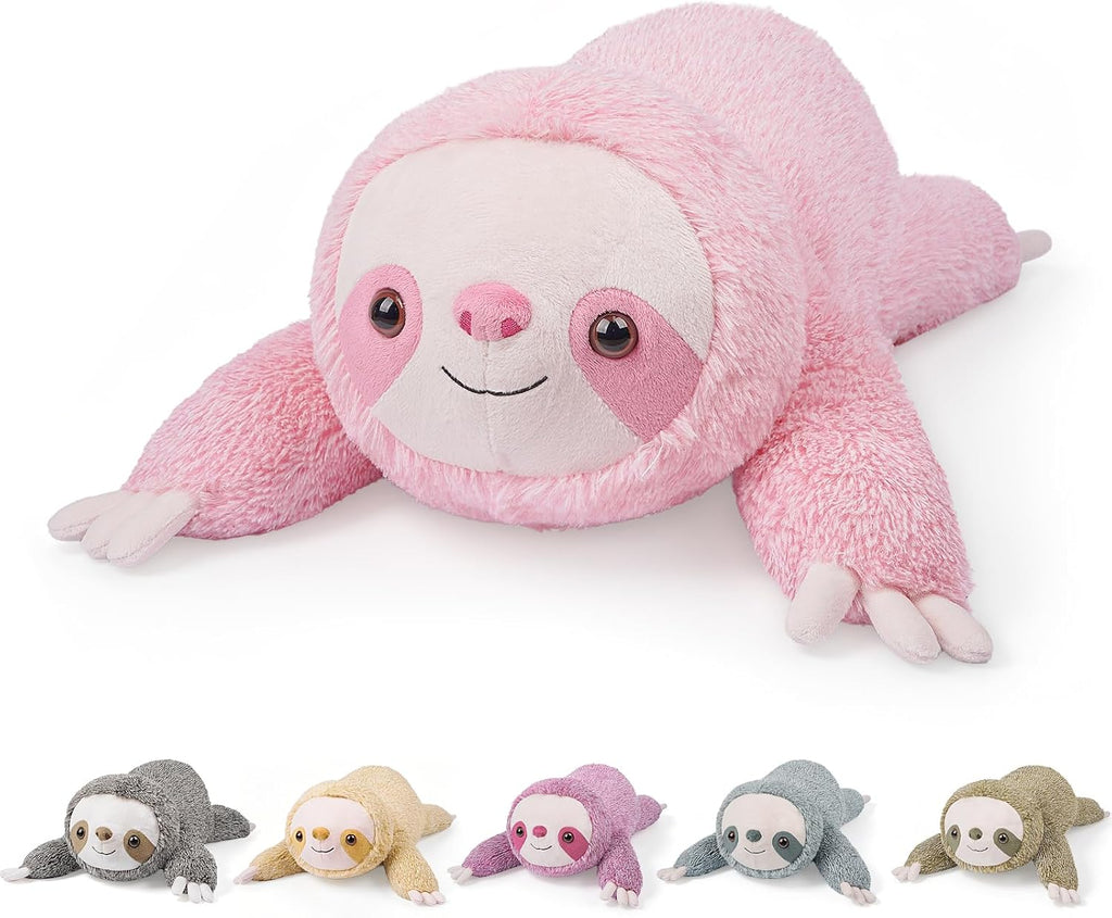 gnomantic Animales de peluche con peso de perezoso, almohada de felpa para
