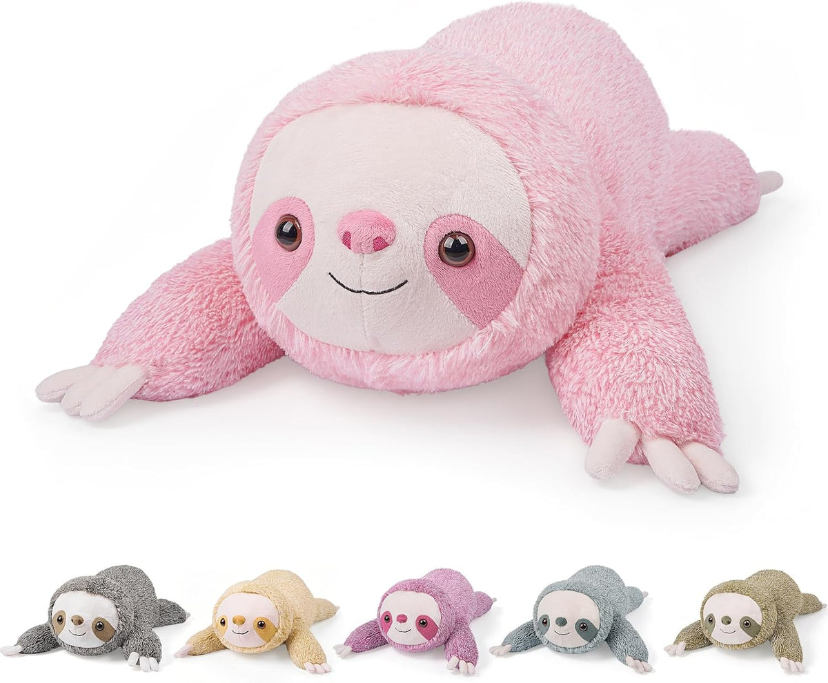 gnomantic Animales de peluche con peso de perezoso, almohada de felpa para