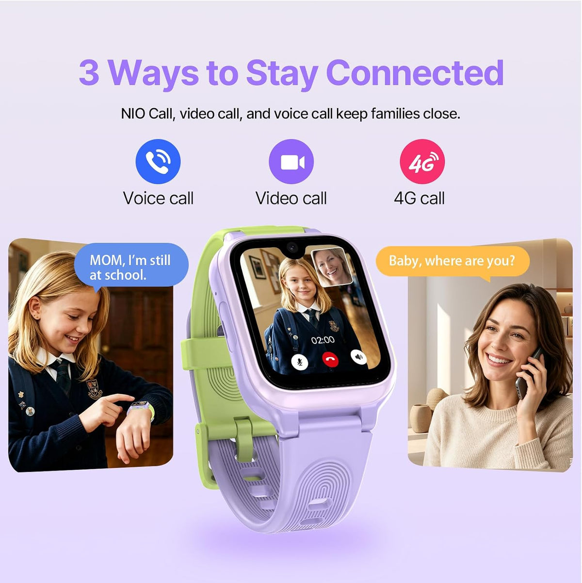 Reloj inteligente K9 para niños con rastreador GPS, voz y videollamada AI, AMOLED de 1.78 pulgadas, reloj inteligente 4G con SOS, controles parentales, modo escolar, reloj inteligente