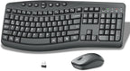 Teclado y Ratón Inalámbricos Combo, Teclas Curvadas Ergonómicas y Silenciosas (Gris Grafito)