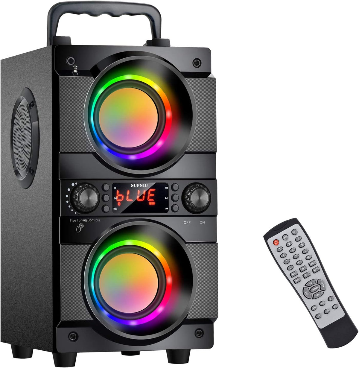 Altavoz Bluetooth portátil de 60 W (pico de 80 W) con doble subwoof...