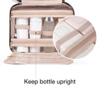 BAGSMART Neceser Bolsa de Viaje con Gancho para Colgar, Bolsa de Cosméticos de Maquillaje Resistente al Agua, Organizador de Viaje para Accesorios, Champú, Contenedor de Tamaño Completo, Artículos de