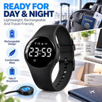 Pulsera de alarma vibratoria para personas que duermen pesadamente, reloj de choque para adolescentes, pulsera silenciosa, despertador, despertar sordos con TDAH, personas con TDAH, portátil